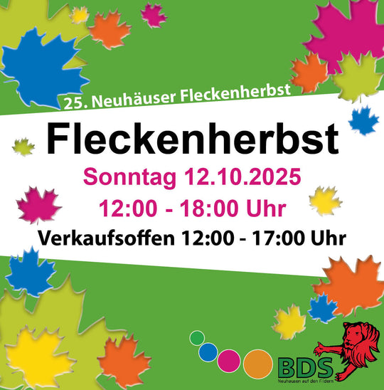 FLECKENHERBST mit Verkaufsoffener Sonntag am 12. Oktober 12.00 - 17.00 Uhr in Neuhausen