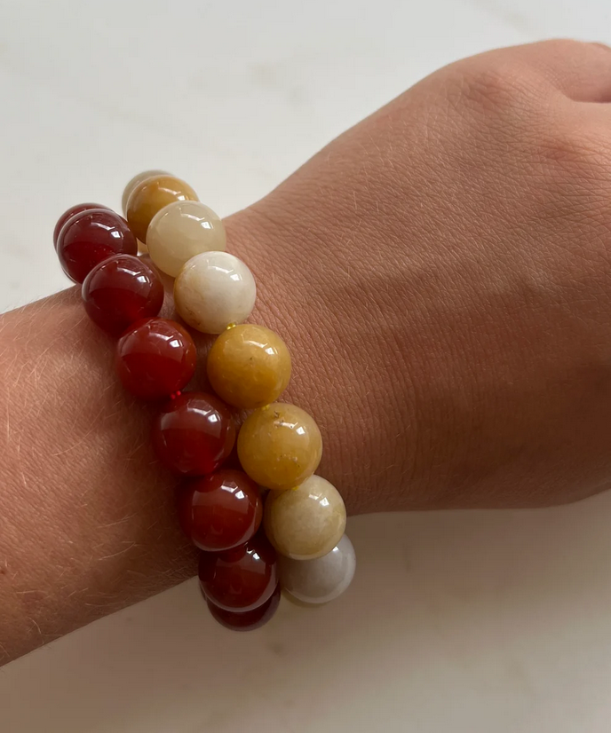 Chunky Red Jade Kristallarmband von Soï