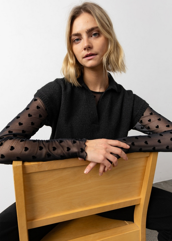 Heart Eve Mesh Bluse von Coster Copenhagen