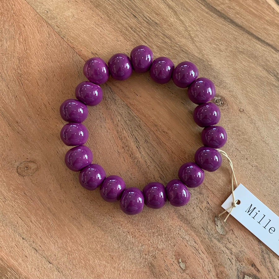Armband aus glasierten Keramikperlen von Millekunst