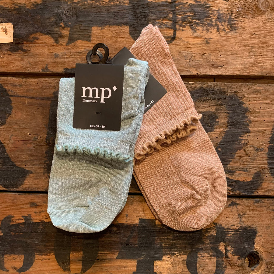 Kurze Glittersocken mit Rüschen von mp denmark